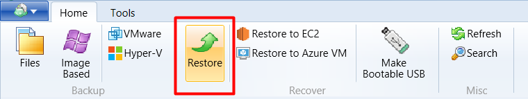 Step 1. Launch Hyper-V Restore Wizard - User Guide for Microsoft