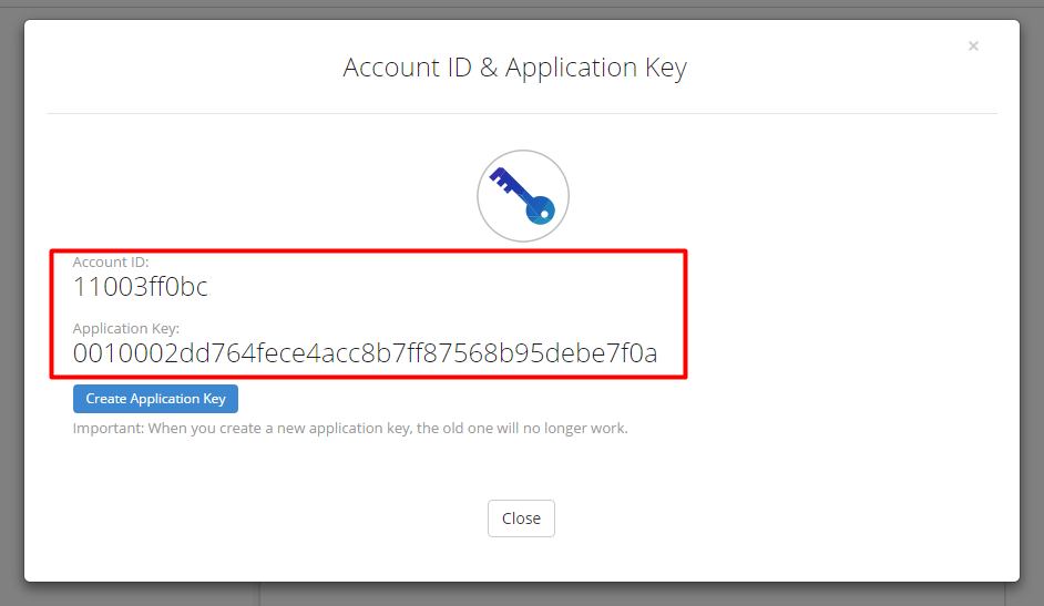 backblaze private key