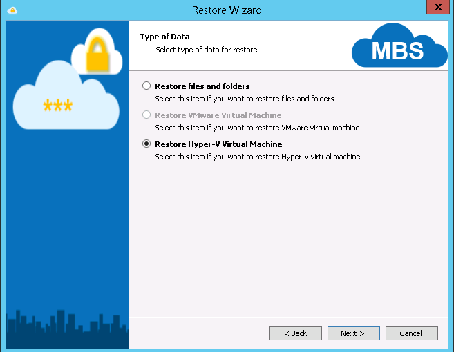 Step 1. Launch Hyper-V Restore Wizard - User Guide for Microsoft Hyper-V