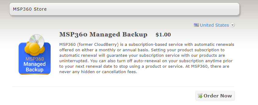 msp360 managed backup pricing