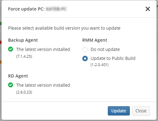 Update RMM Agent